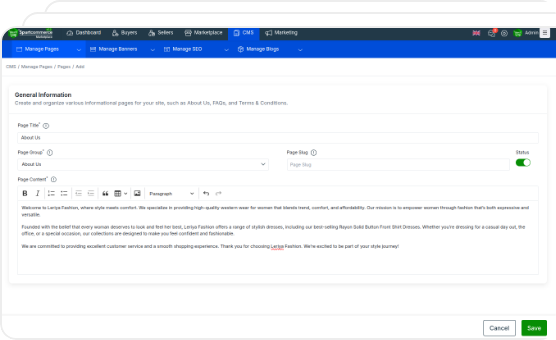 Admin Panel | Spurtcommerce Node.js and Angular B2C Marketplace